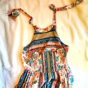 Angie romper long dress size Medium, colorful floral patterns